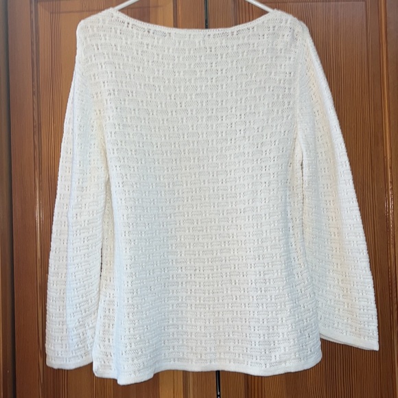 COPY - Liz Claiborne White Crochet Knit Sweater.  Woman’s Medium - Picture 4 of 7